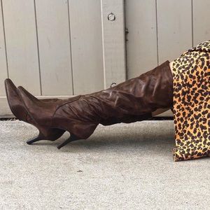 Snakeskin Print Mid-Calf Boots